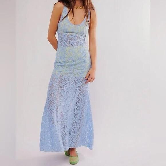 Free People Dresses & Skirts - FREE PEOPLE feeling for lace maxi slip Sz L NEW